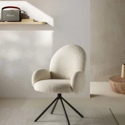 DOURO Chaise de bureau en tissu bouclette et métal