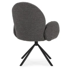 DOURO Chaise de bureau en tissu bouclette et métal