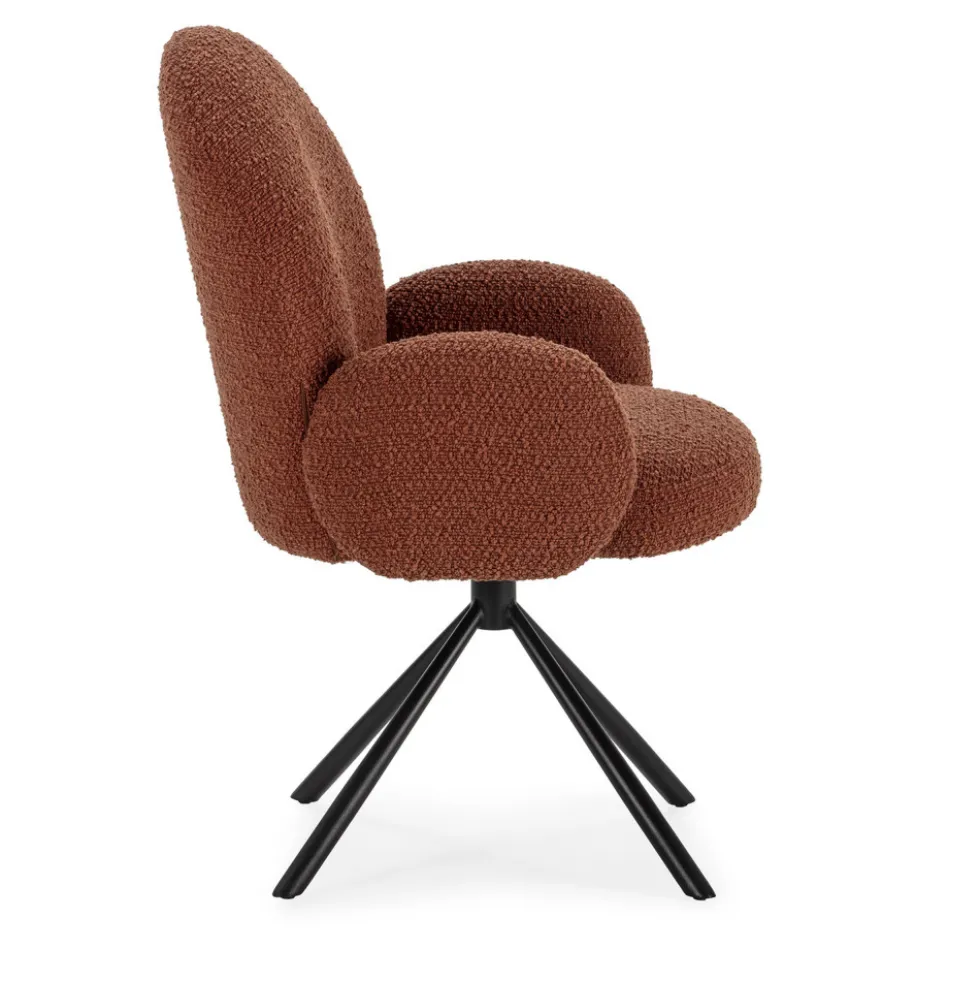 DOURO Chaise de bureau en tissu bouclette et métal