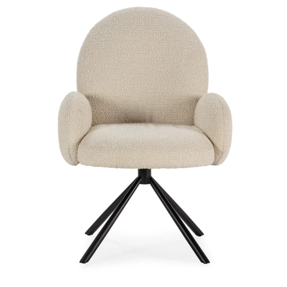 DOURO Chaise de bureau en tissu bouclette et métal
