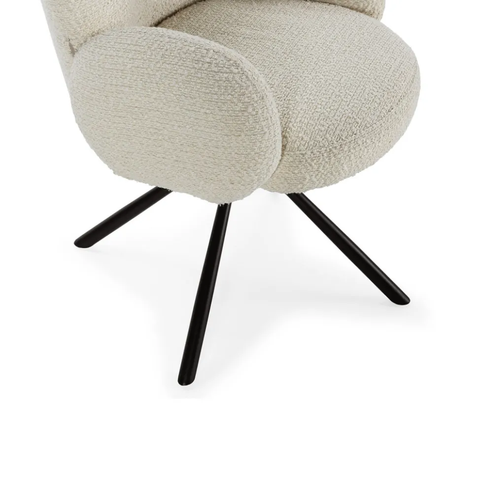 DOURO Chaise de bureau en tissu bouclette et métal