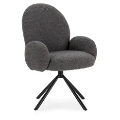DOURO Chaise de bureau en tissu bouclette et métal