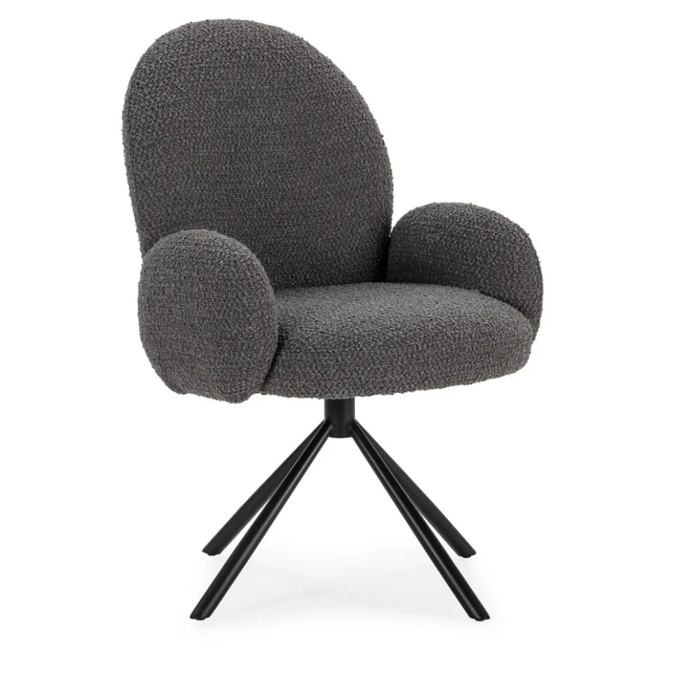 DOURO Chaise de bureau en tissu bouclette et métal