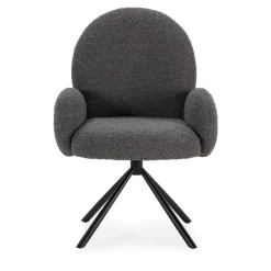 DOURO Chaise de bureau en tissu bouclette et métal