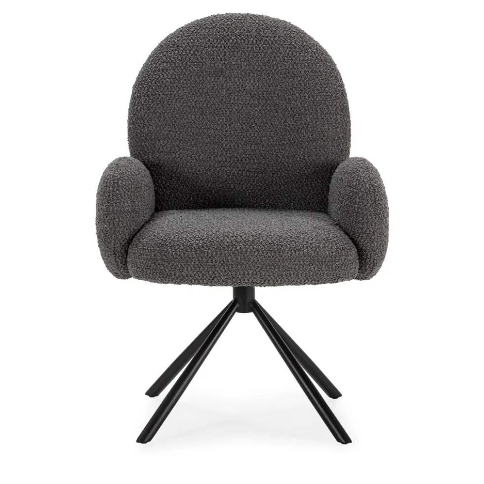DOURO Chaise de bureau en tissu bouclette et métal