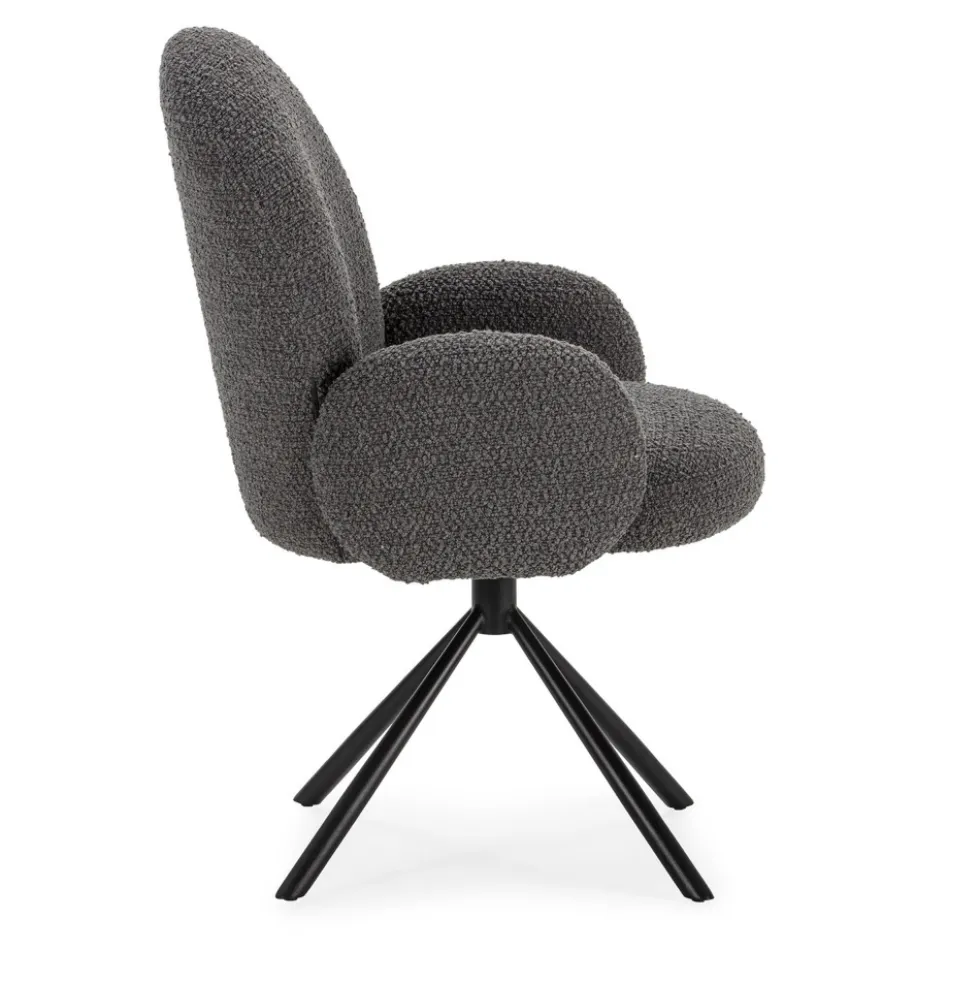 DOURO Chaise de bureau en tissu bouclette et métal