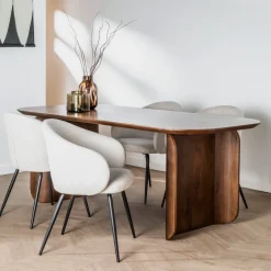 DUMAI Table à manger 8 personnes en bois massif