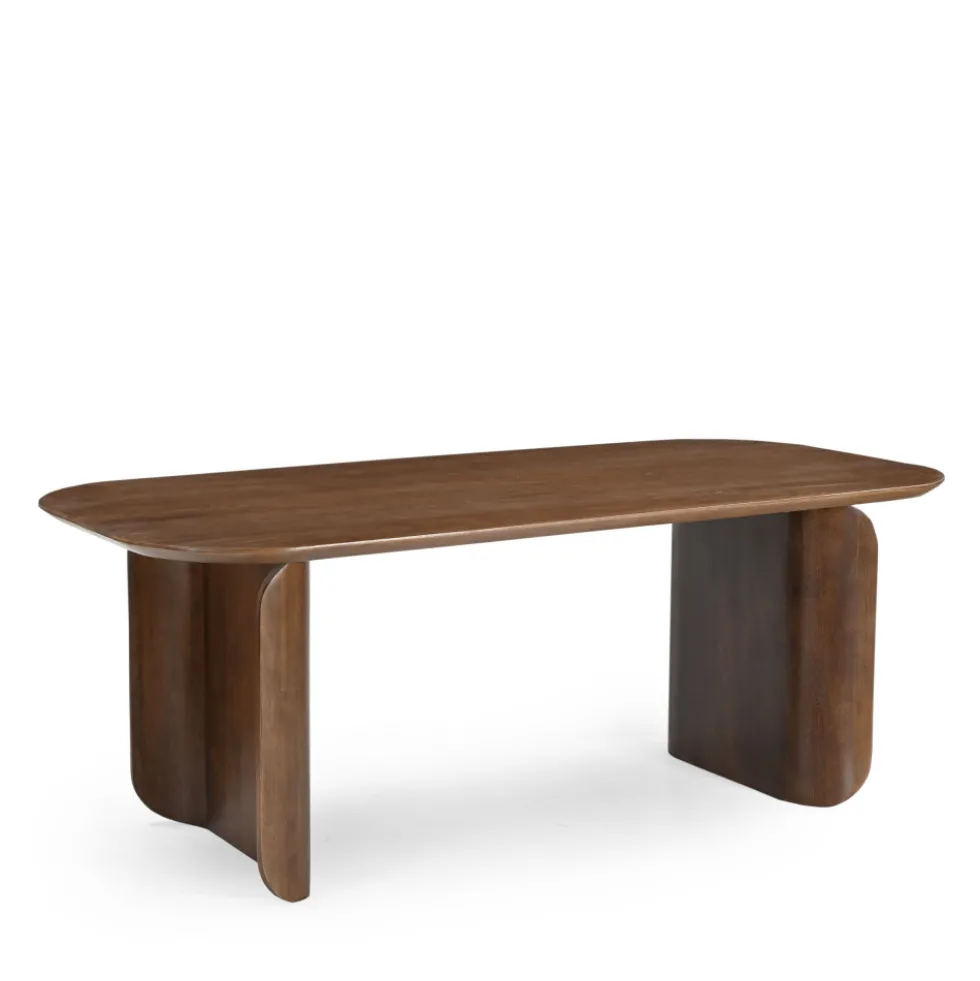 DUMAI Table à manger 8 personnes en bois massif