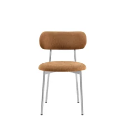 ELLI Lot de 2 chaises en tissu pieds chrome