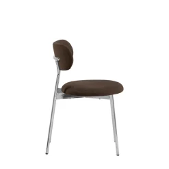 ELLI Lot de 2 chaises en tissu pieds chrome