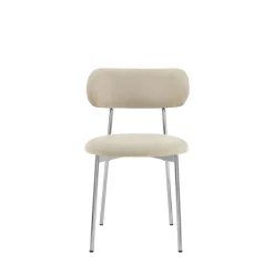 ELLI Lot de 2 chaises en tissu pieds chrome