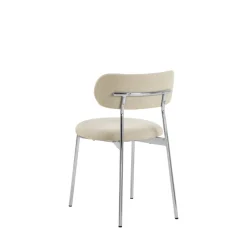 ELLI Lot de 2 chaises en tissu pieds chrome