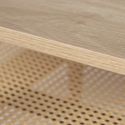 ELLOS Table basse ovale en bois et cannage