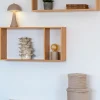 EMBER Etagère murale 2 niches en bambou L70cm