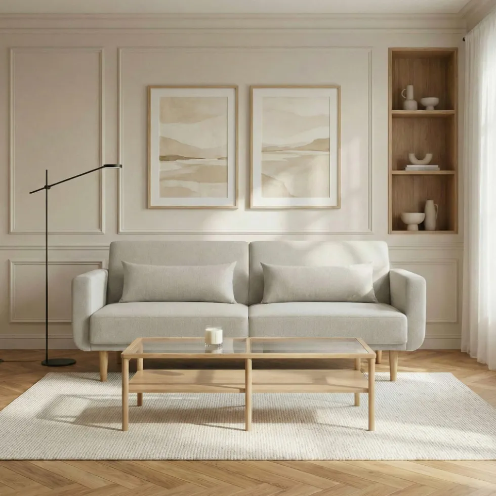 EMMA Canapé convertible 3 places en tissu
