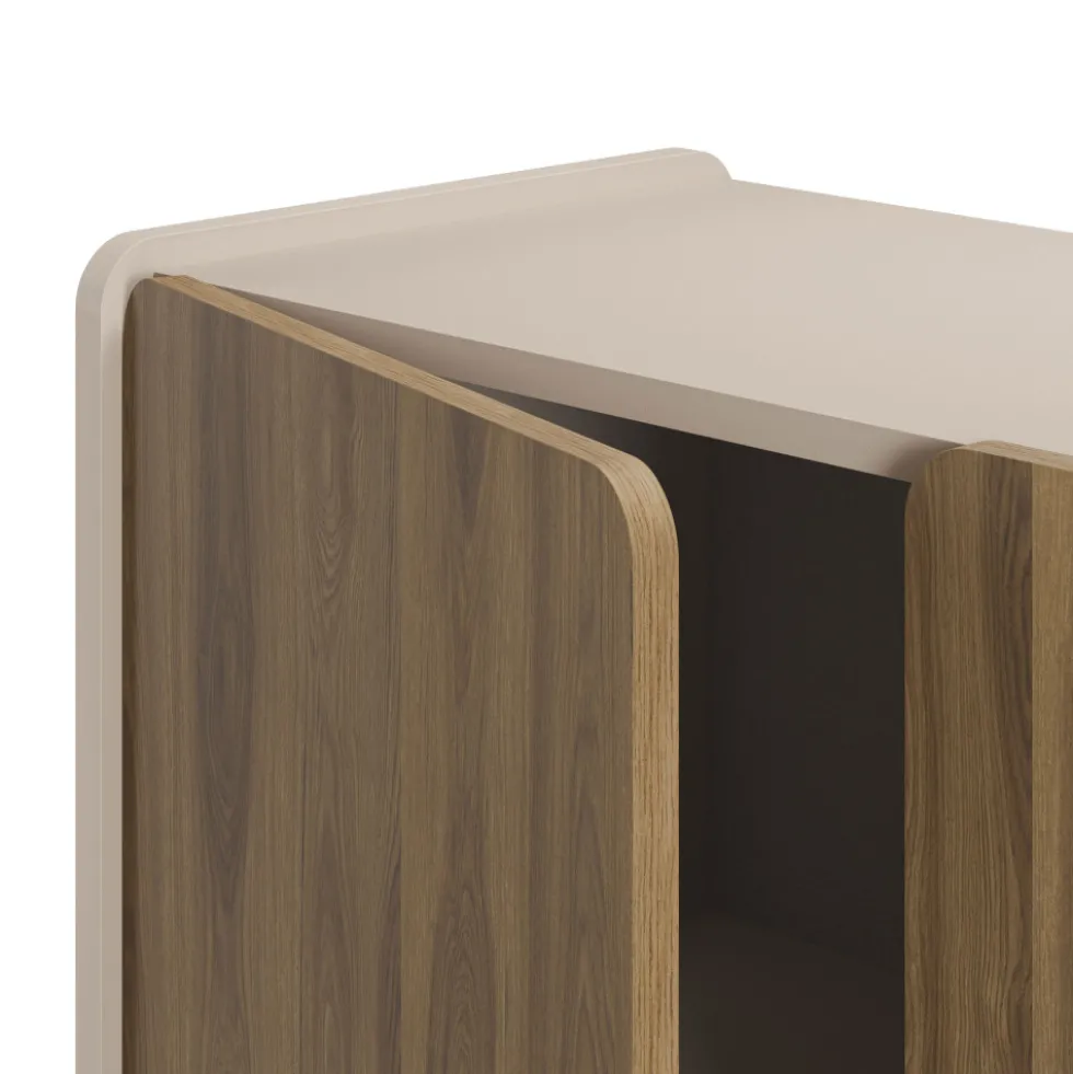 ENARA Buffet haut 2 portes en bois H125cm