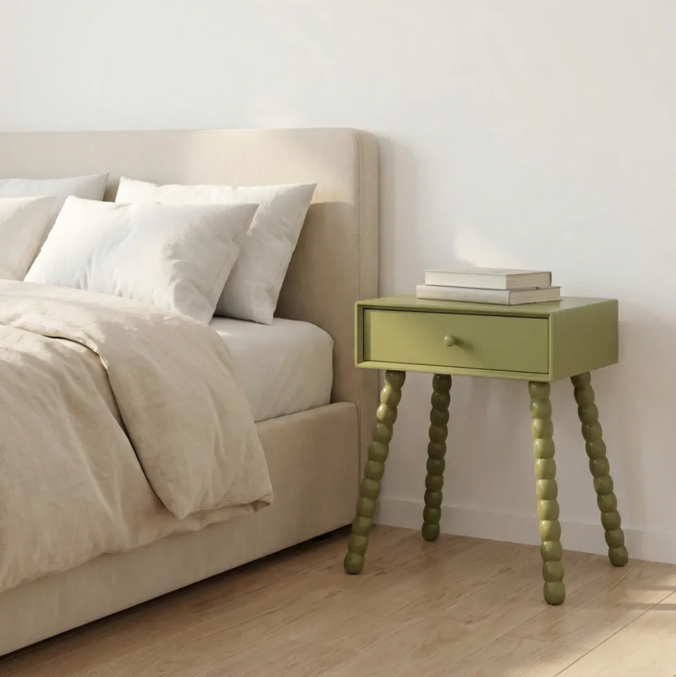 ENKO Table de chevet 1 tiroir en bois