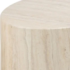 EQUICOLA Lot de 2 tables d'appoint ovales en effet travertin