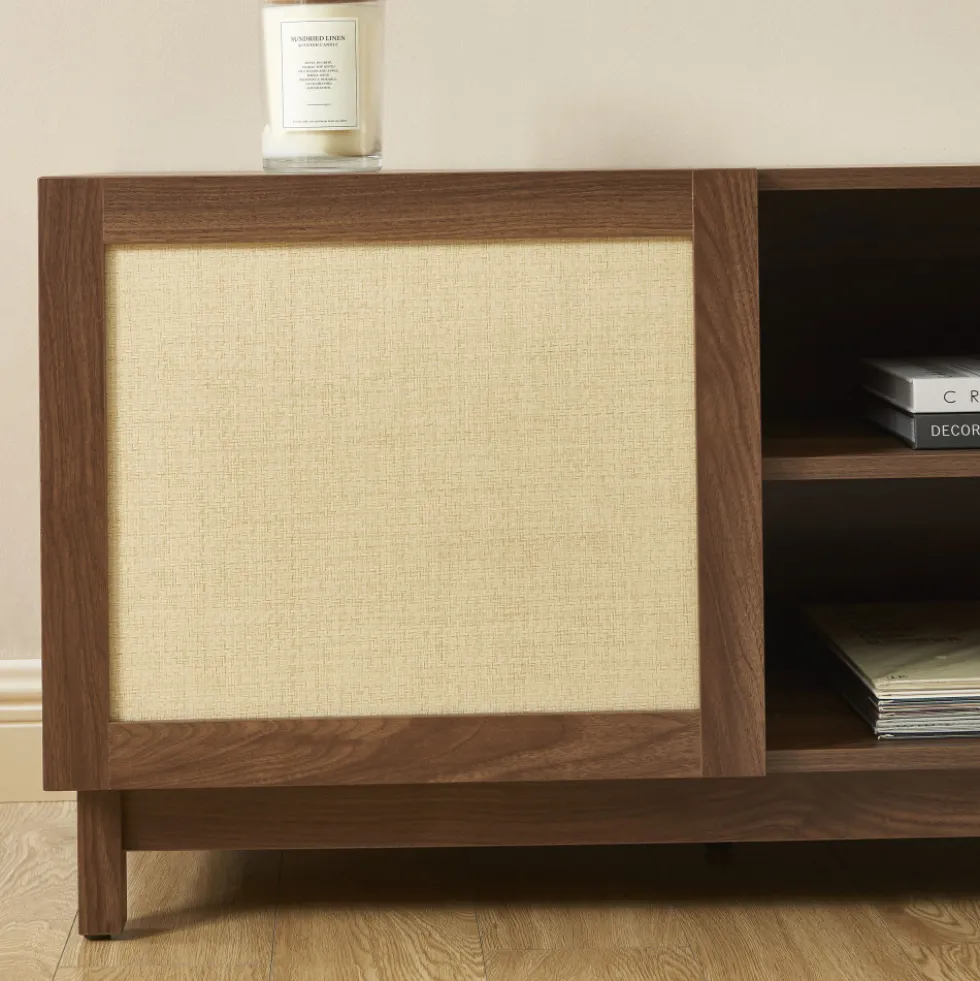 ESTELA Meuble TV 2 portes en bois L150cm