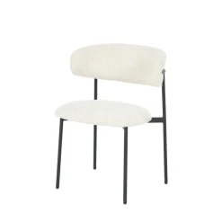 ESTER Lot de 2 chaises en tissu bouclette et métal