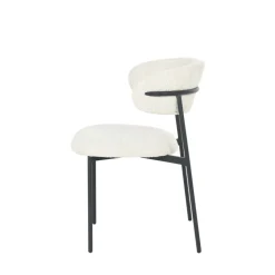 ESTER Lot de 2 chaises en tissu bouclette et métal