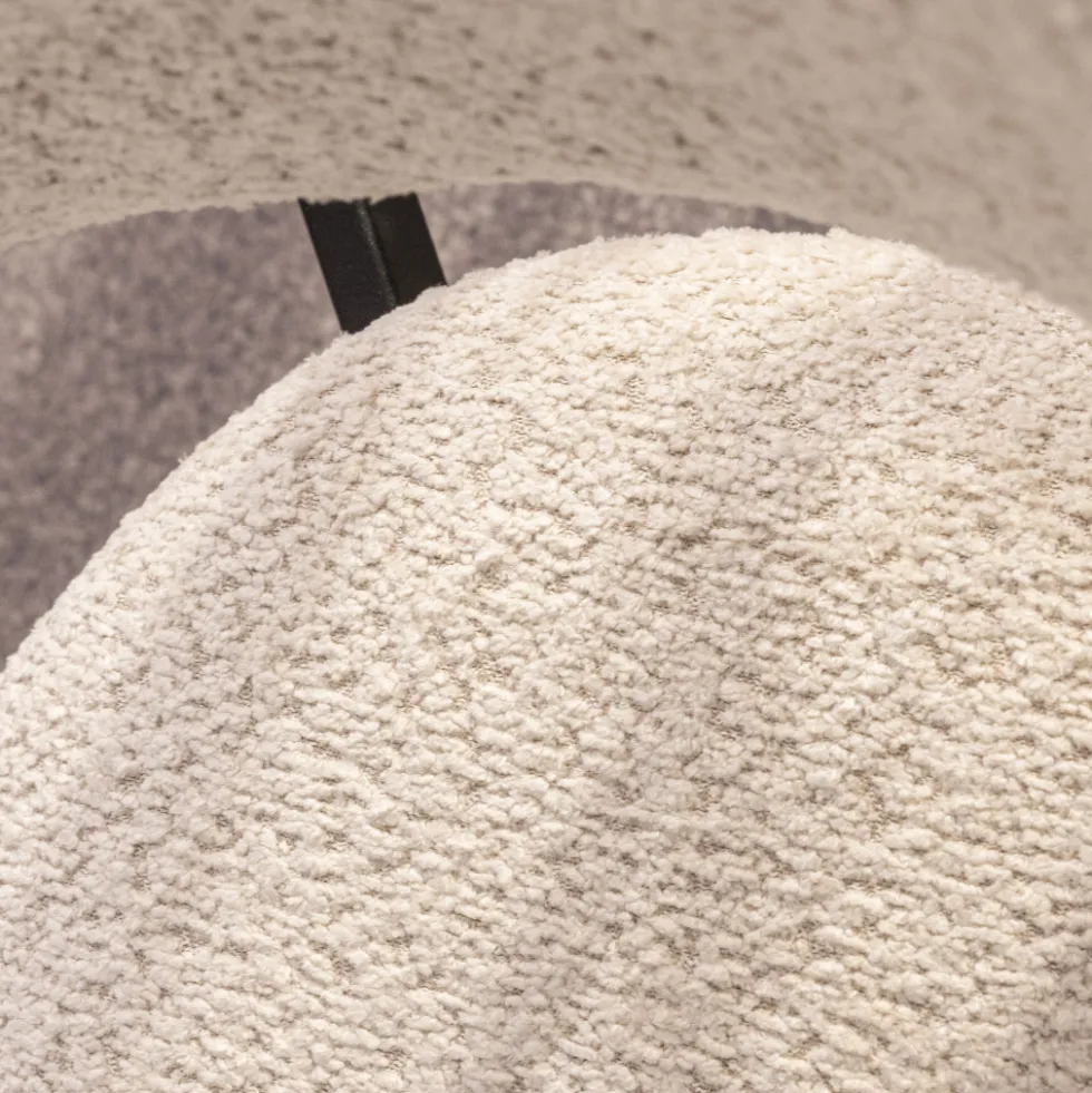 ESTER Lot de 2 chaises en tissu bouclette et métal