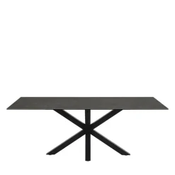 EURAME Table à manger 8 personnes en céramique et métal