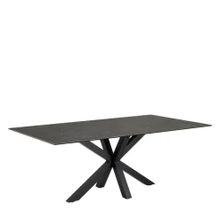 EURAME Table à manger 8 personnes en céramique et métal