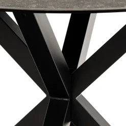 EURAME Table à manger 4 places ronde en céramique et métal