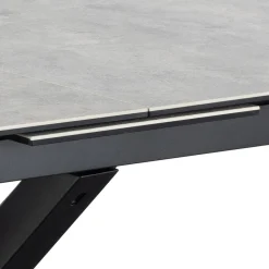 EURAME Table à manger extensible 6 à 12 personnes en céramique et métal 200-240x100cm