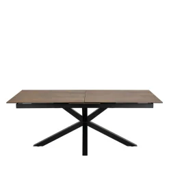 EURAME Table à manger extensible 6 à 12 personnes en céramique et métal 200-240x100cm