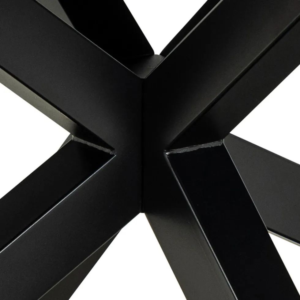 EURAME Table à manger extensible 6 à 12 personnes en céramique et métal 200-240x100cm