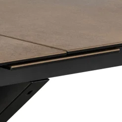 EURAME Table à manger extensible 6 à 12 personnes en céramique et métal 200-240x100cm