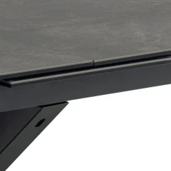 EURAME Table à manger extensible 6 à 12 personnes en céramique et métal 200-240x100cm