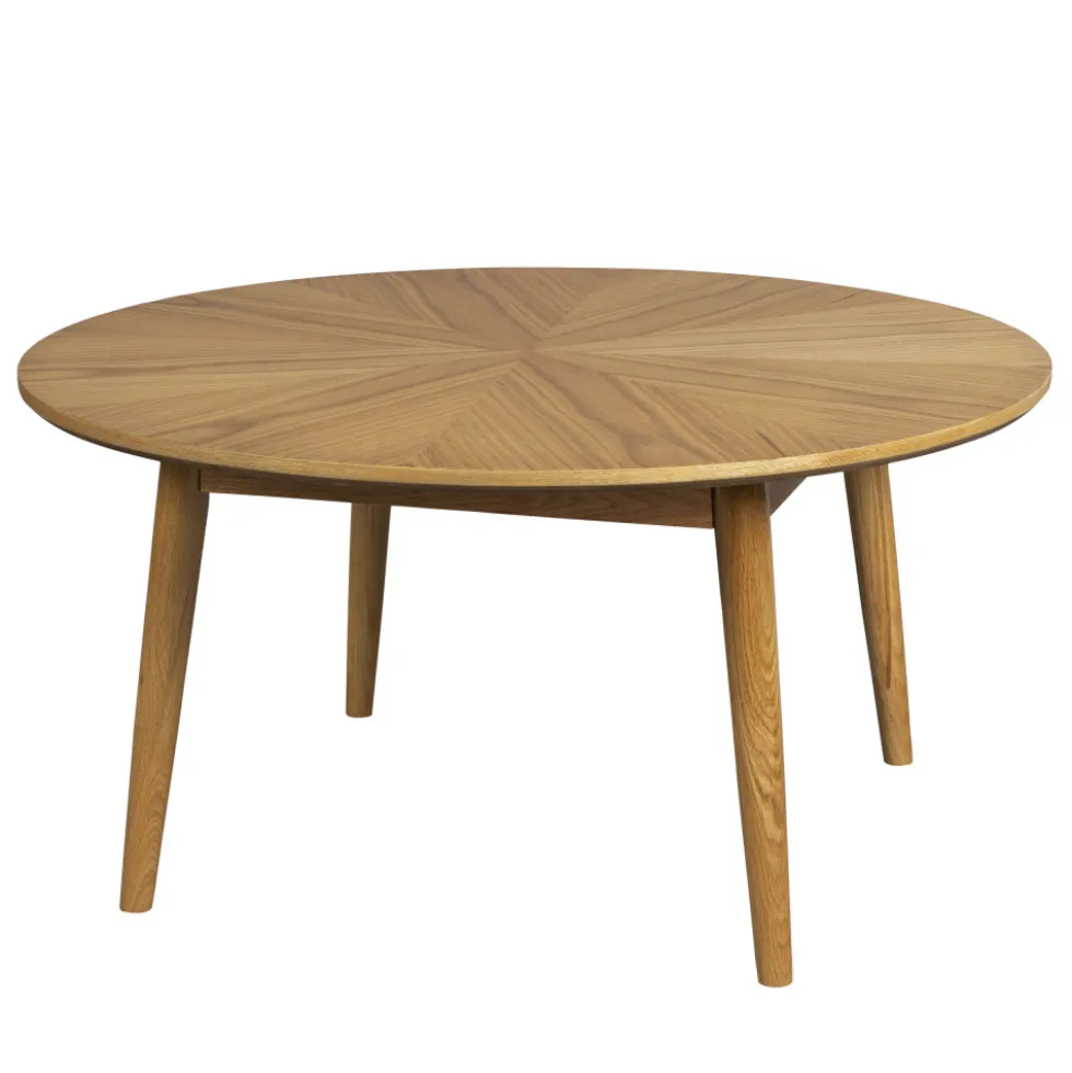 FABIO Table basse d'appoint ronde en bois ø80cm