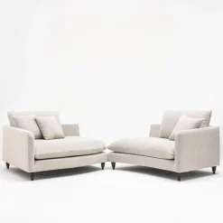 FARRAH Canapé d'angle gauche convertible 5 places en tissu pieds tournés