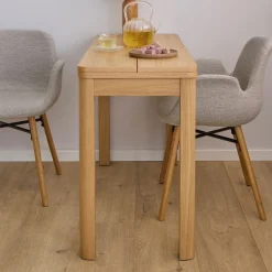 FIKA Table à manger extensible 2 à 4 personnes en bois 120x45-90cm