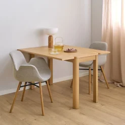 FIKA Table à manger extensible 2 à 4 personnes en bois 120x45-90cm
