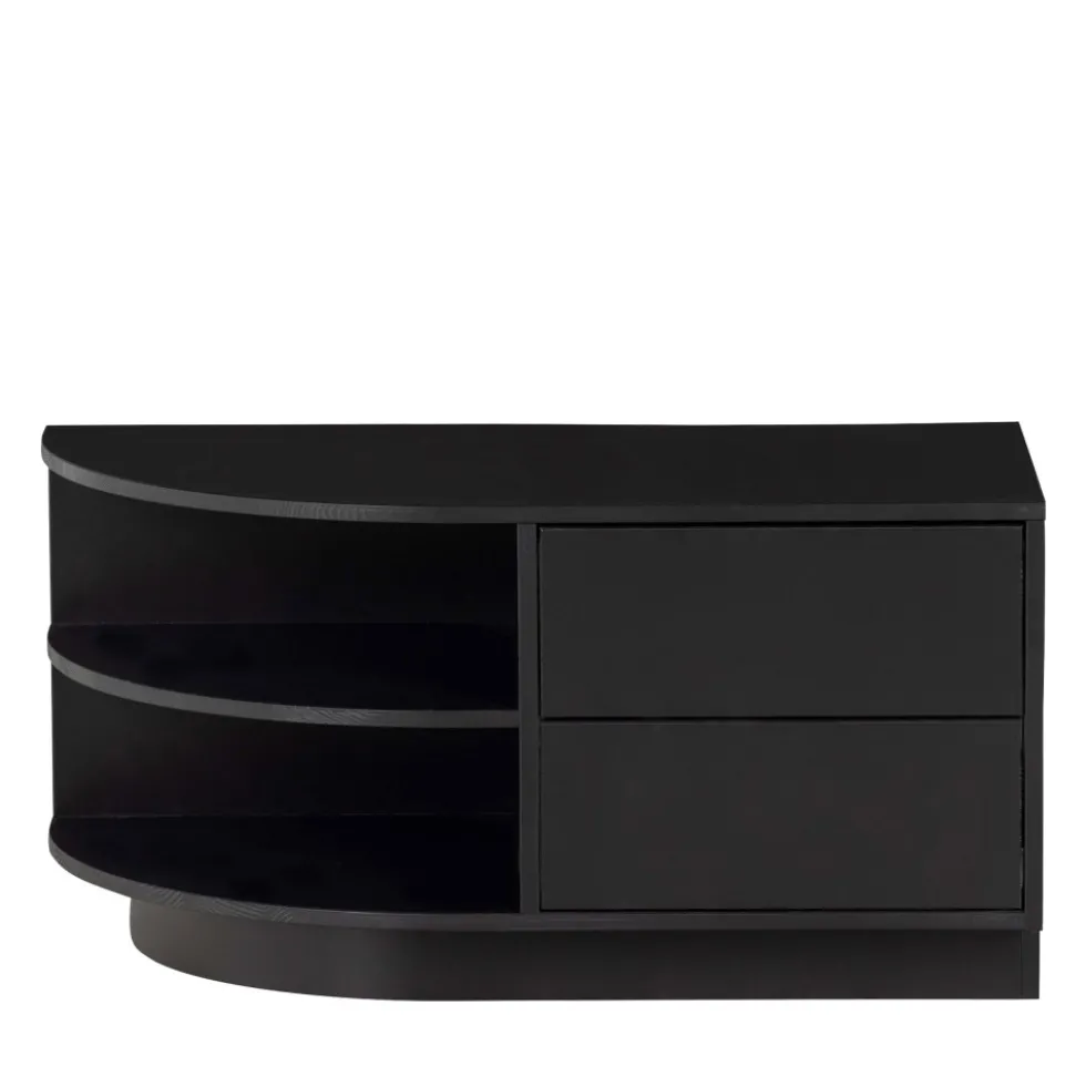 FINCA Meuble TV 2 tiroirs en bois L78cm