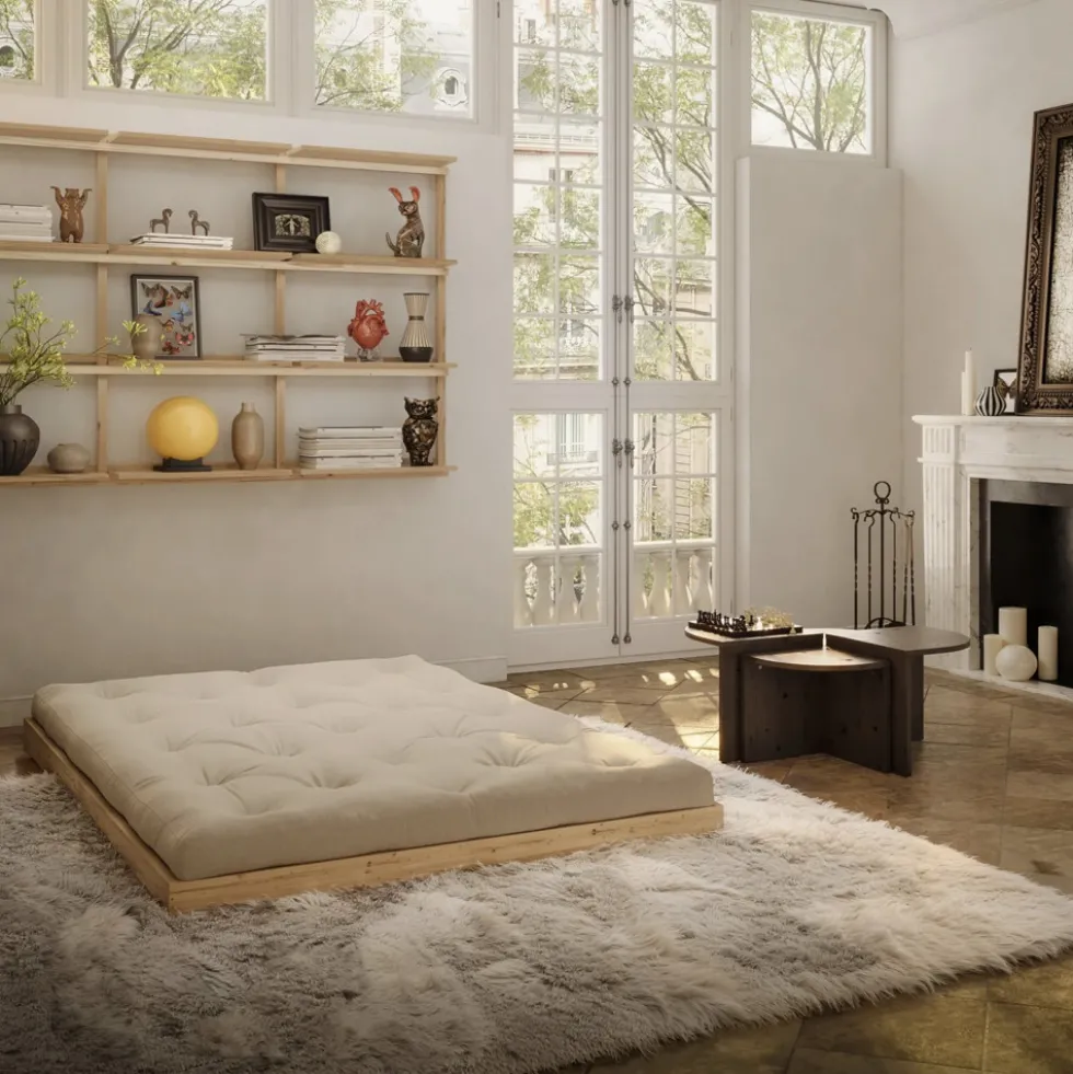 FLIP Canapé convertible 2,5 places en tissu et bois