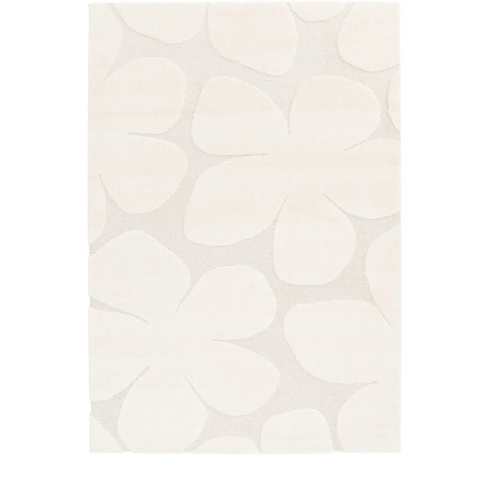 FLOW Tapis contemporain à motif floral en relief