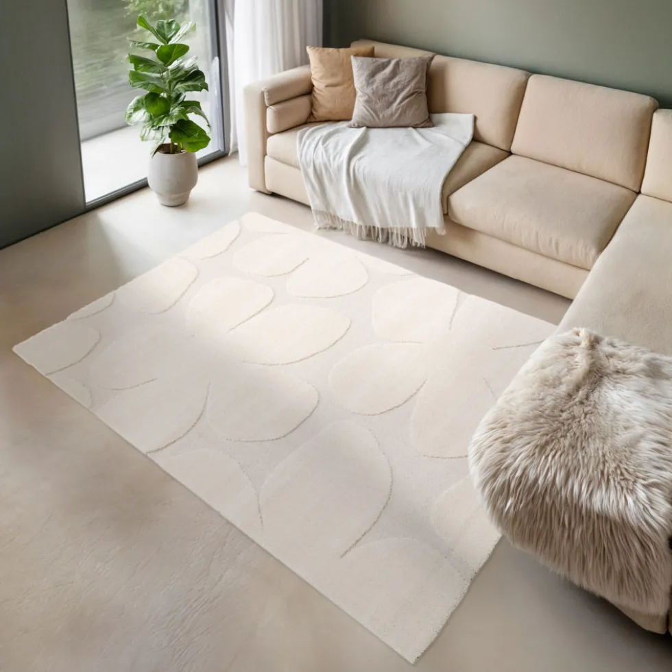 FLOW Tapis contemporain à motif floral en relief