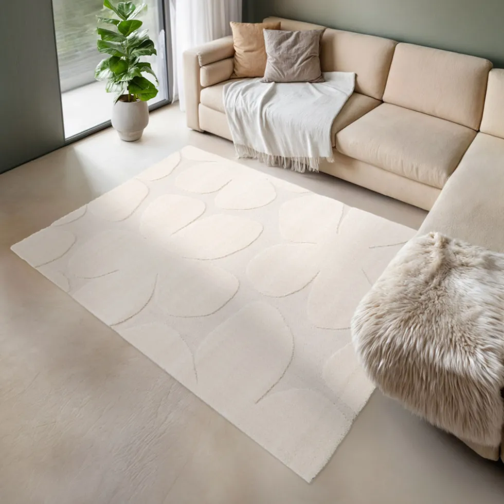 FLOW Tapis contemporain à motif floral en relief