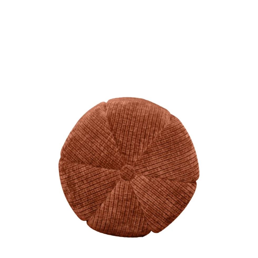 FLOWER Pouf rond en velours côtelé ø38cm