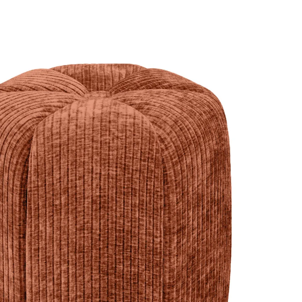 FLOWER Pouf rond en velours côtelé ø38cm