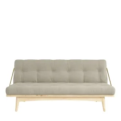 FOLK Canapé convertible en bois naturel et tissu