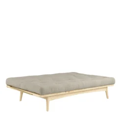 FOLK Canapé convertible en bois naturel et tissu