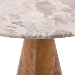 FORCE Table d’appoint en bois et marbre ø40cm
