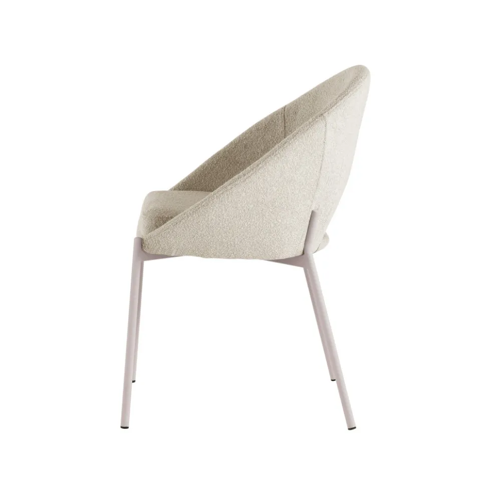 FRIDA Lot de 2 chaises en tissu bouclette et métal
