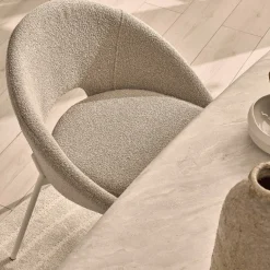 FRIDA Lot de 2 chaises en tissu bouclette et métal